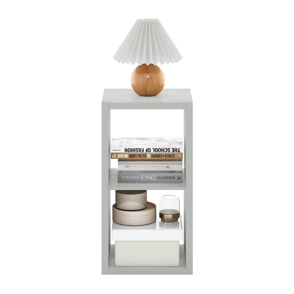 Furinno Cubicle Open Back Decorative Cube Storage Organizer, 2-Cube, Light Grey