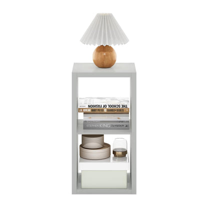 Furinno Cubicle Open Back Decorative Cube Storage Organizer, 2-Cube, Light Grey
