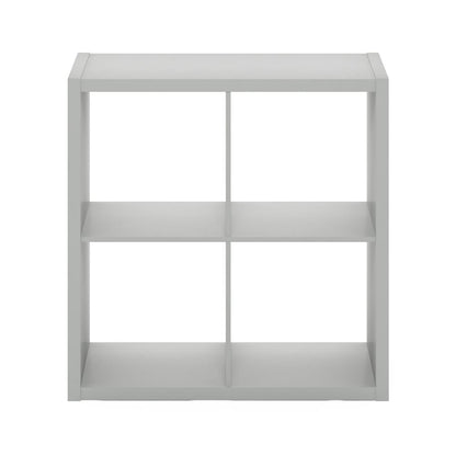 Furinno Cubicle Open Back Decorative Cube Storage Organizer, 4-Cube, Light Grey