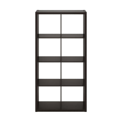 Furinno Cubicle Open Back Decorative Cube Storage Organizer, 8-Cube, Dark Oak