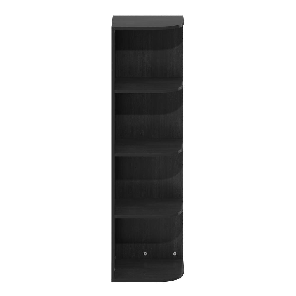 Furinno Pasir 4-Tier Corner Open Shelf Bookcase, Blackwood