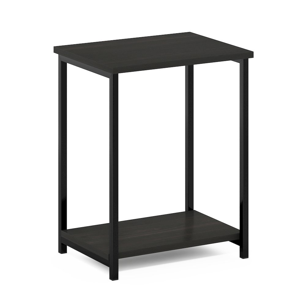 SIMPLISTIC Night Stand, 2-Tier Open Shelf Design, Espresso