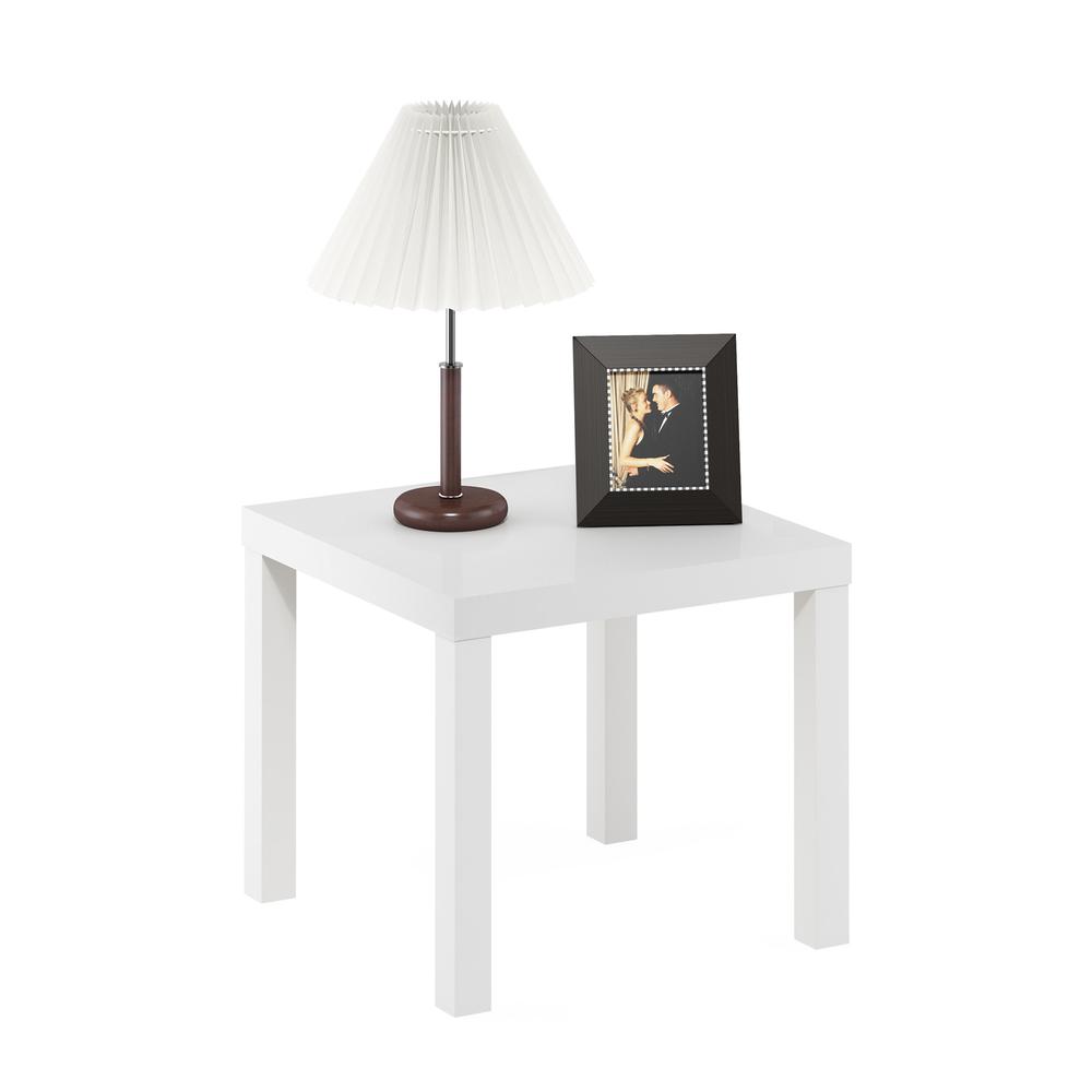 Furinno Classic Homey Square Side Table, White