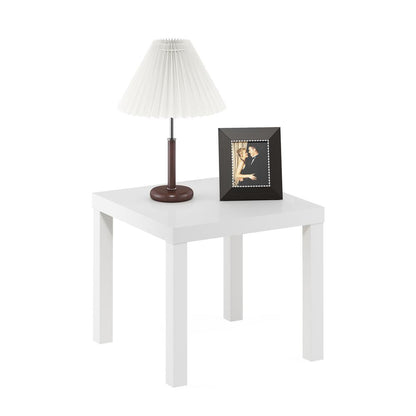 Furinno Classic Homey Square Side Table, White