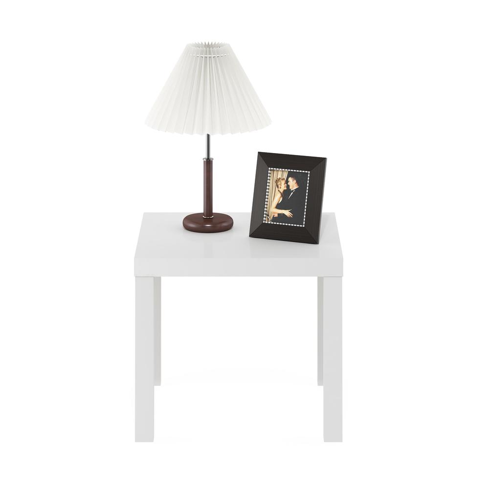 Furinno Classic Homey Square Side Table, White
