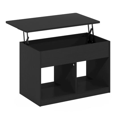 Lift Top Coffee Table With Storage Shelf, Hidden Compartment,Dark Americano