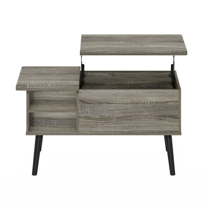 Lift Top Coffee Table, Storage Shelf, Side Shelf, Hidden Compartment, Grey Oak