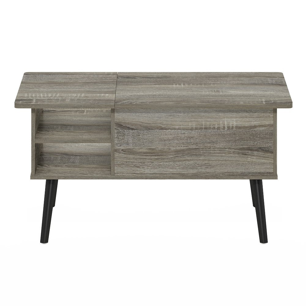 Lift Top Coffee Table, Storage Shelf, Side Shelf, Hidden Compartment, Grey Oak