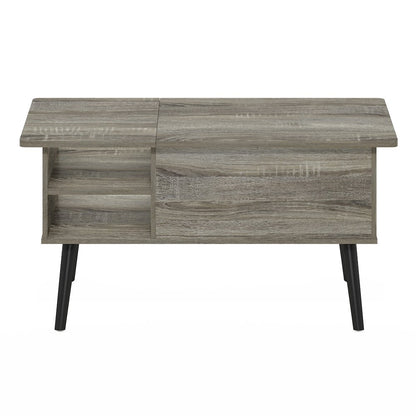 Lift Top Coffee Table, Storage Shelf, Side Shelf, Hidden Compartment, Grey Oak