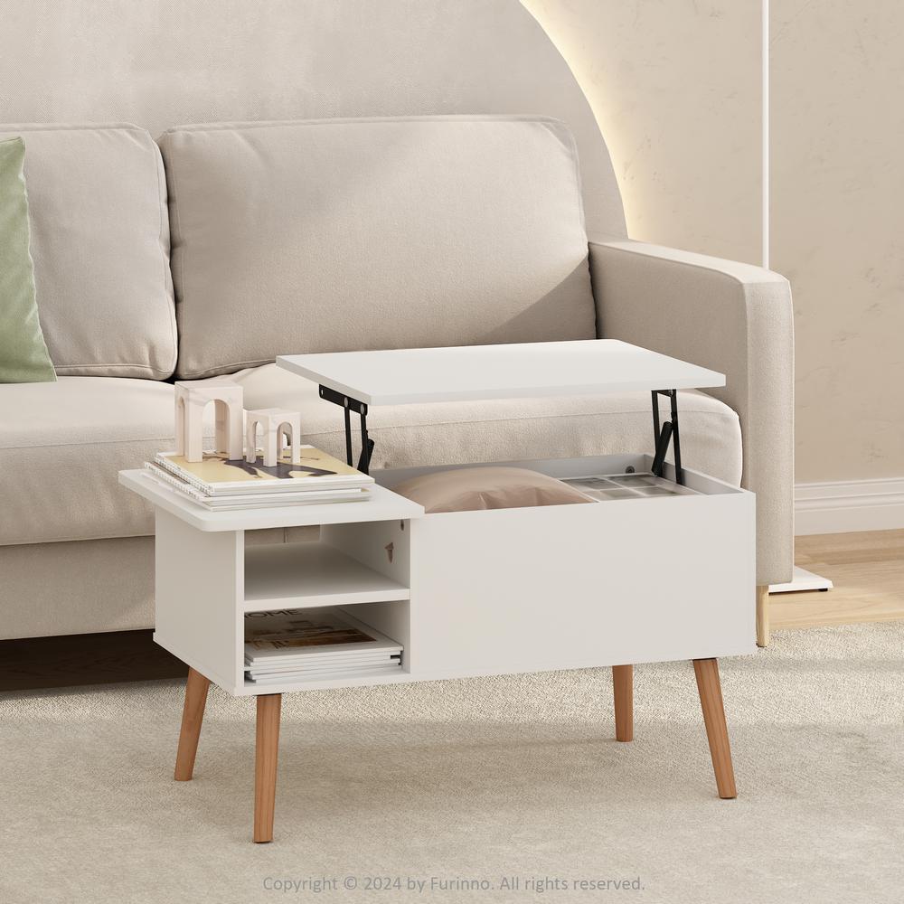 Jensen Coffee Table With Hidden Compartment and Side Open Storage Shelf