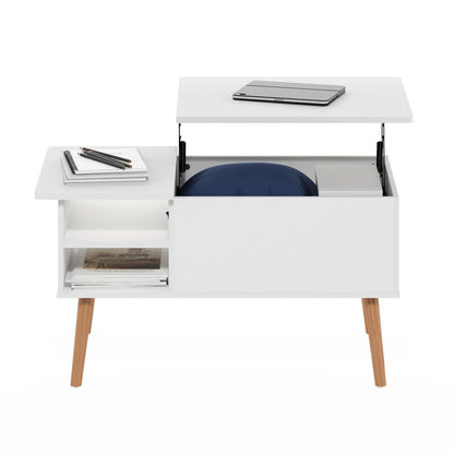 Jensen Coffee Table With Hidden Compartment and Side Open Storage Shelf