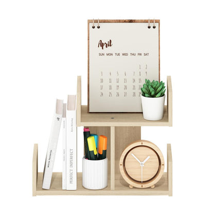 Wooden Desktop Bookshelf Storage Organizer,