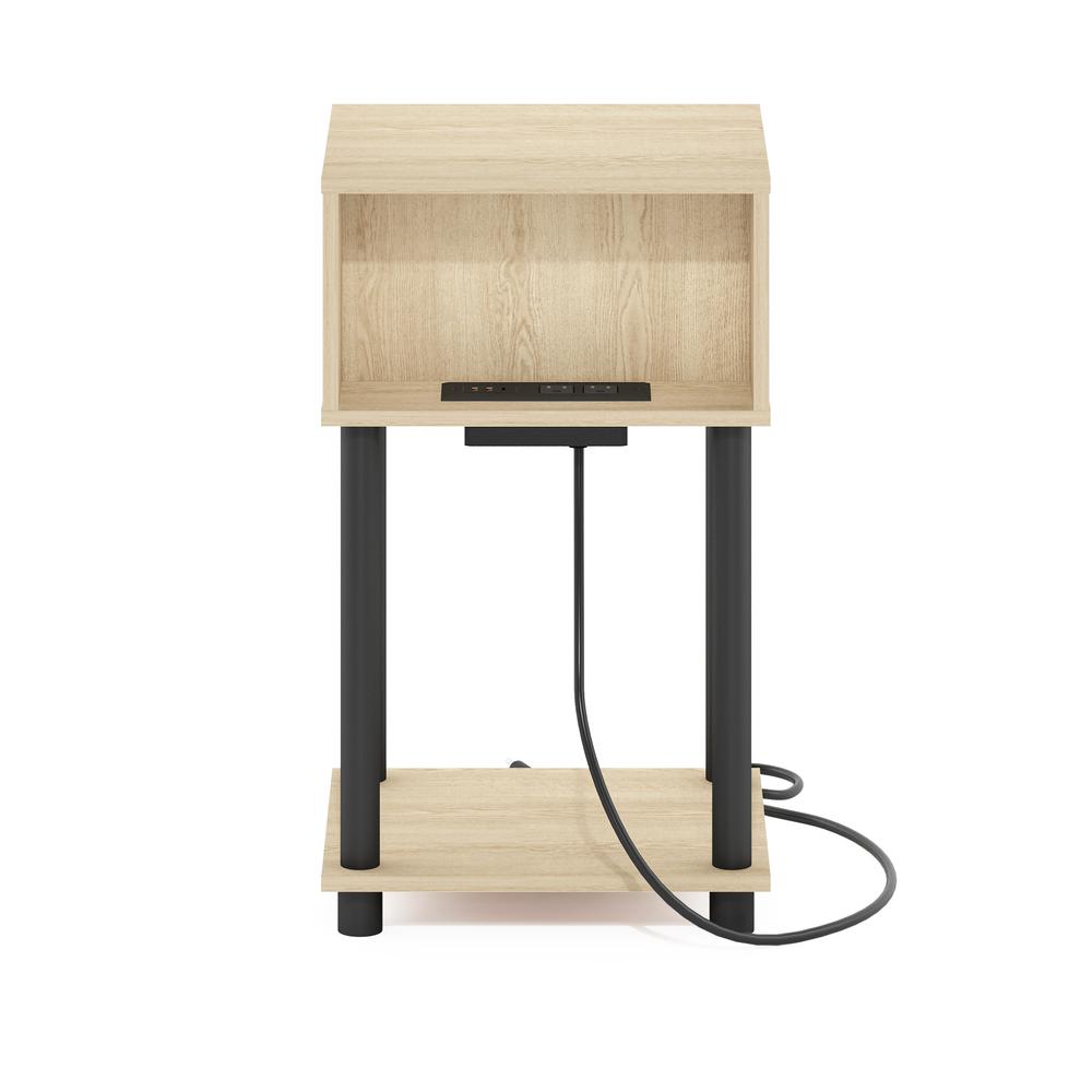 Just 3-Tier Turn-N-Tube Open Storage End Table, Bauhaus Oak/Black