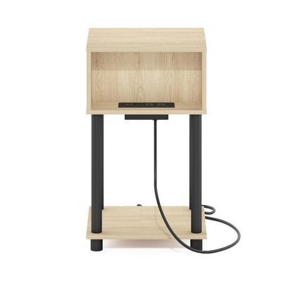 Just 3-Tier Turn-N-Tube Open Storage End Table, Bauhaus Oak/Black