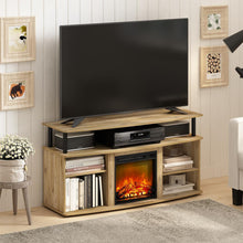 Open Shelving Storage Fireplace Entertainment Center for TV up to 55 Inch