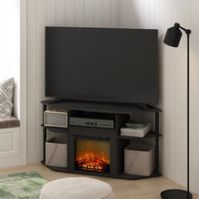 Open Storage Corner Fireplace TV Entertainment Center for TV up to 55 Inch