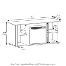 Jensen Entertainment Center TV Stand with Fireplace, Flagstaff Oak