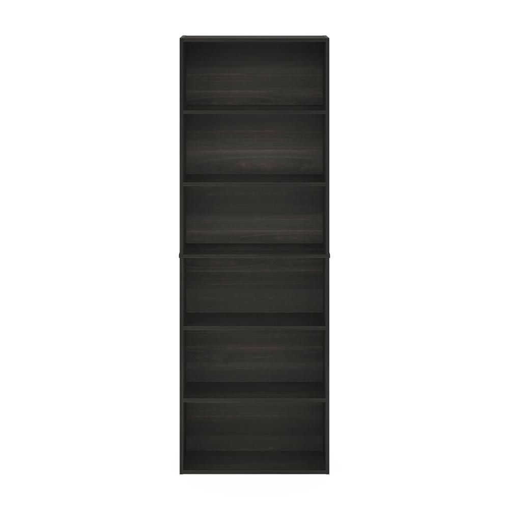 JAYA Simply Home Free Standing 6-Tier Open Storage Bookcase, Espresso