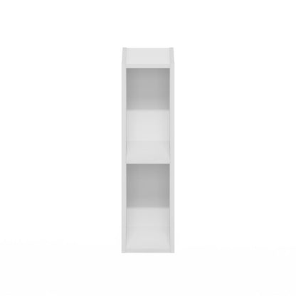 Fulda 2-Tier Space Saving Storage Shelf Bookcase, 6-Inch Width, White