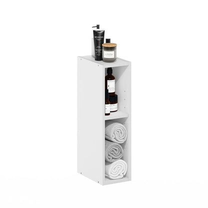 Fulda 2-Tier Space Saving Storage Shelf Bookcase, 6-Inch Width, White