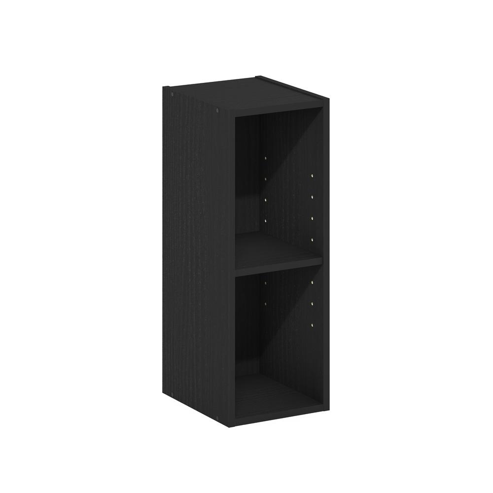 Fulda 2-Tier Space Saving Storage Shelf Bookcase, 8-Inch Width, Blackwood