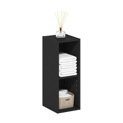 Fulda 2-Tier Space Saving Storage Shelf Bookcase, 8-Inch Width, Blackwood