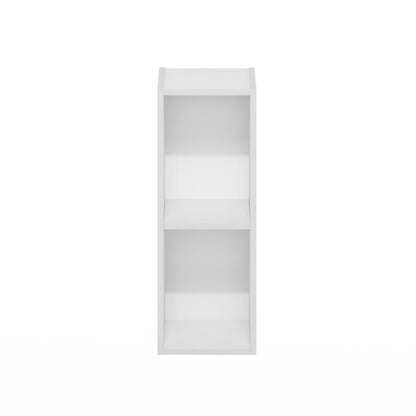 Fulda 2-Tier Space Saving Storage Shelf Bookcase, 8-Inch Width, White