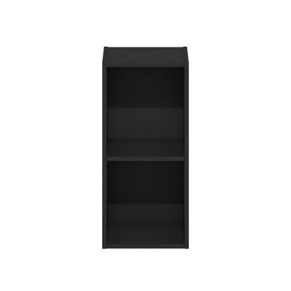Fulda 2-Tier Space Saving Storage Shelf Bookcase, 10-Inch Width, Blackwood