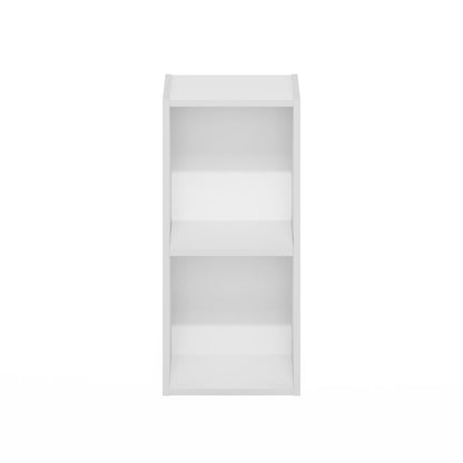 Fulda 2-Tier Space Saving Storage Shelf Bookcase, 10-Inch Width, White