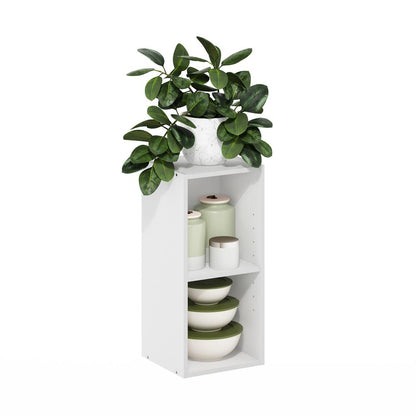 Fulda 2-Tier Space Saving Storage Shelf Bookcase, 10-Inch Width, White
