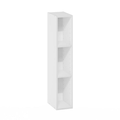 Fulda 3-Tier Space Saving Storage Shelf Bookcase, 6-Inch Width, White