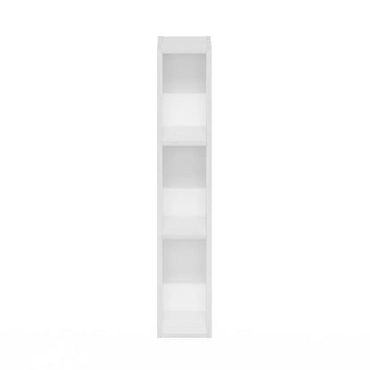 Fulda 3-Tier Space Saving Storage Shelf Bookcase, 6-Inch Width, White