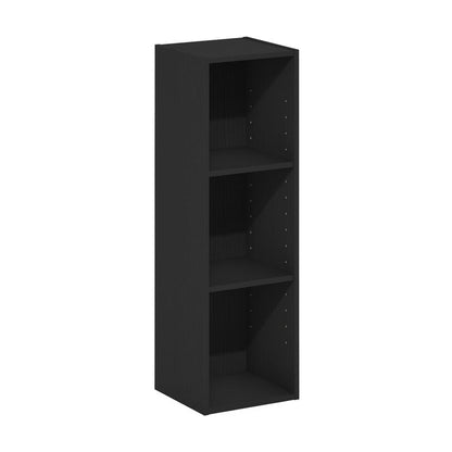 Fulda 3-Tier Space Saving Storage Shelf Bookcase, 10-Inch Width, Blackwood