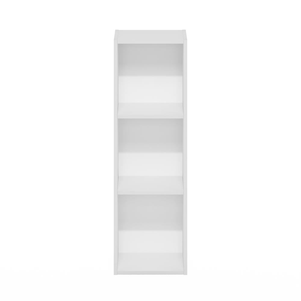 Fulda 3-Tier Space Saving Storage Shelf Bookcase, 10-Inch Width, White