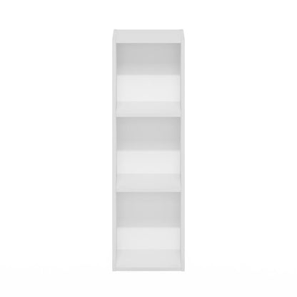 Fulda 3-Tier Space Saving Storage Shelf Bookcase, 10-Inch Width, White