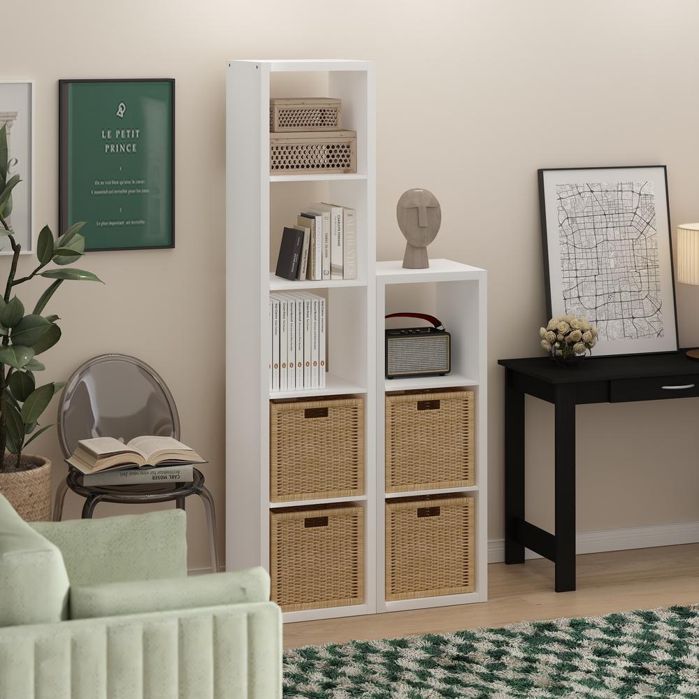 Cubicle Open Back Decorative Cube Storage Organizer, 3-Cube, White