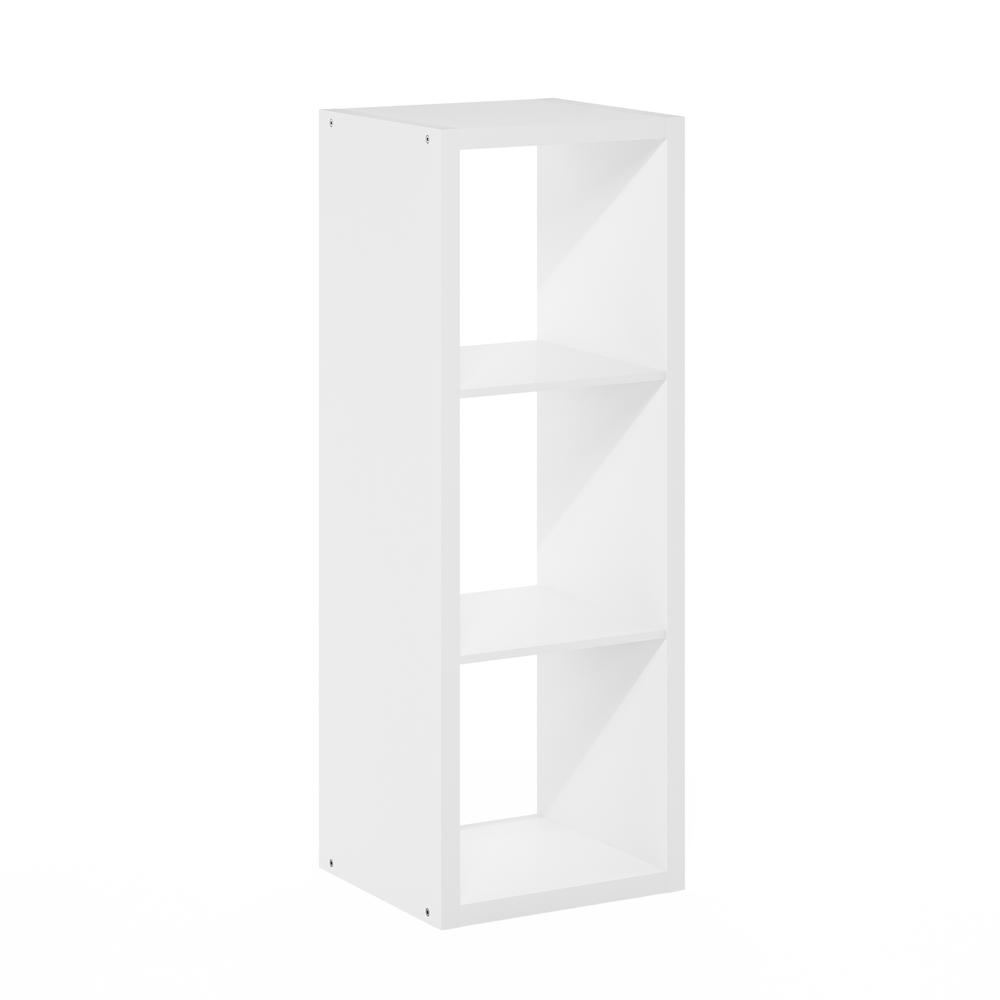 Cubicle Open Back Decorative Cube Storage Organizer, 3-Cube, White