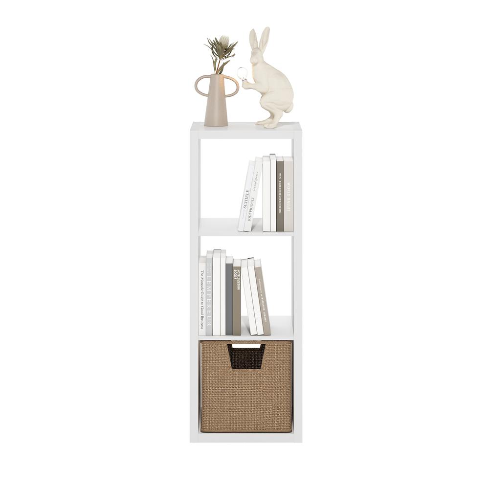 Cubicle Open Back Decorative Cube Storage Organizer, 3-Cube, White