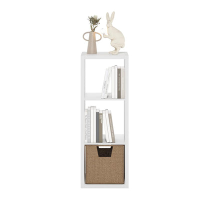 Cubicle Open Back Decorative Cube Storage Organizer, 3-Cube, White