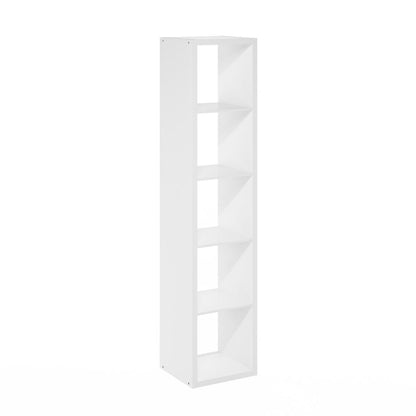 Cubicle Open Back Decorative Verticle Cube Storage Organizer, 5-Cube, White