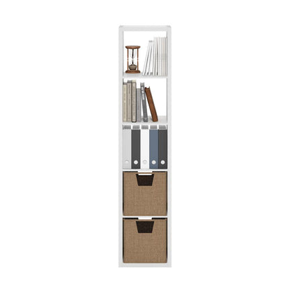 Cubicle Open Back Decorative Verticle Cube Storage Organizer, 5-Cube, White