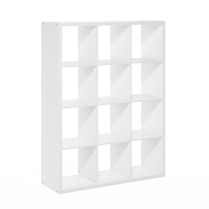 Cubicle Open Back Decorative Cube Storage Organizer, 12-Cube, White