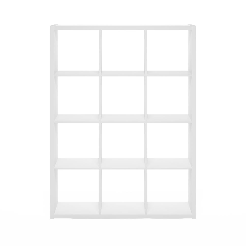 Cubicle Open Back Decorative Cube Storage Organizer, 12-Cube, White