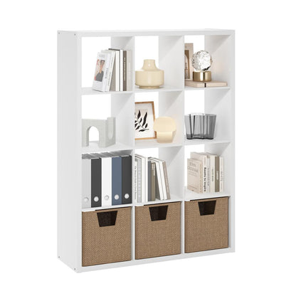 Cubicle Open Back Decorative Cube Storage Organizer, 12-Cube, White