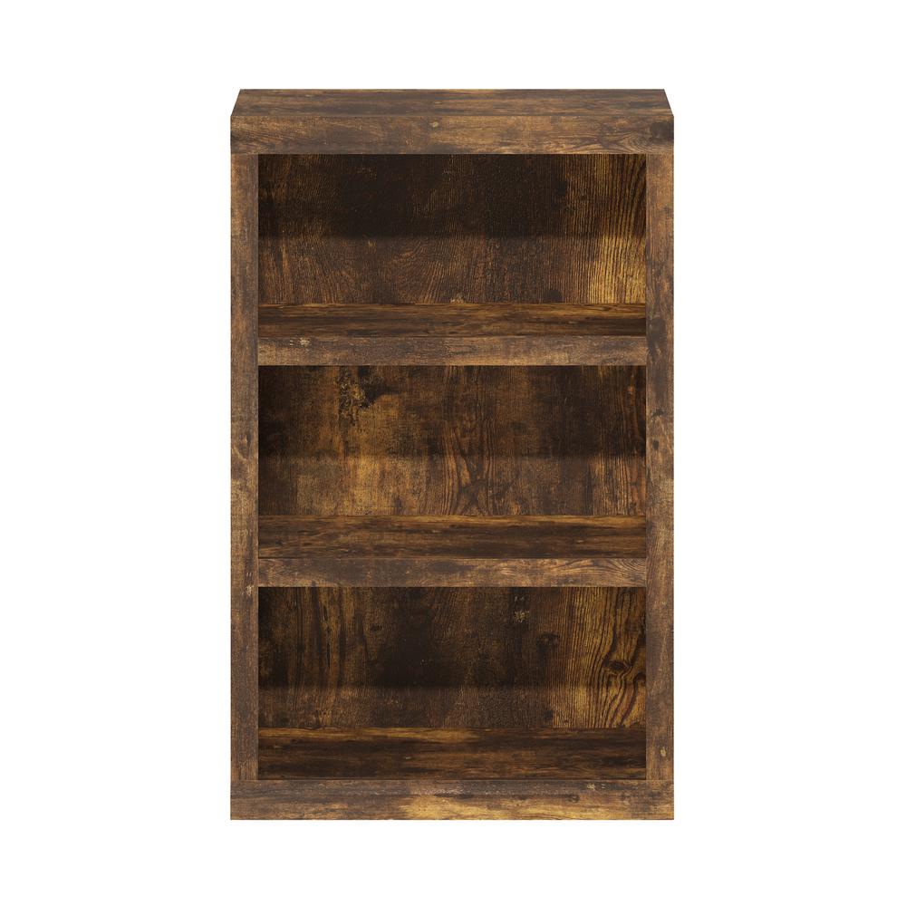 Rail 3-Tier Open Shelf Bookcase, Amber Pine