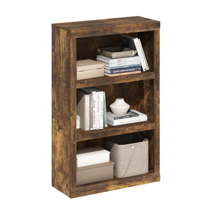Rail 3-Tier Open Shelf Bookcase, Amber Pine