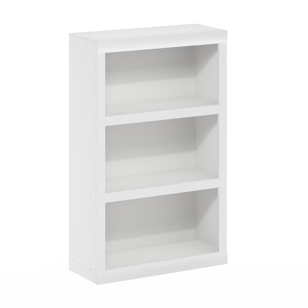 Rail 3-Tier Open Shelf Bookcase, White