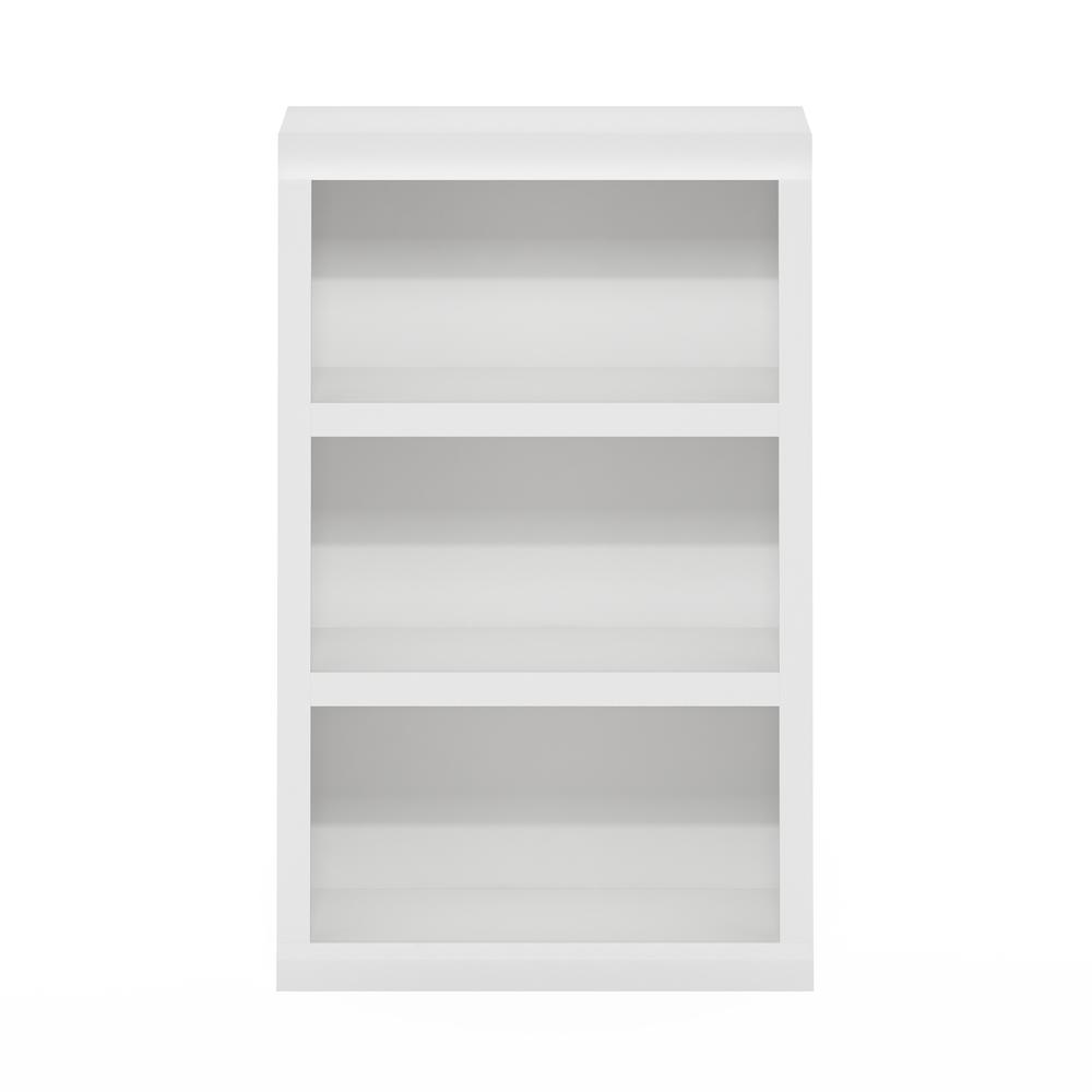 Rail 3-Tier Open Shelf Bookcase, White