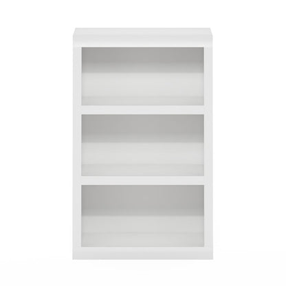 Rail 3-Tier Open Shelf Bookcase, White