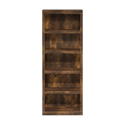 Rail 5-Tier Open Shelf Bookcase, Amber Pine